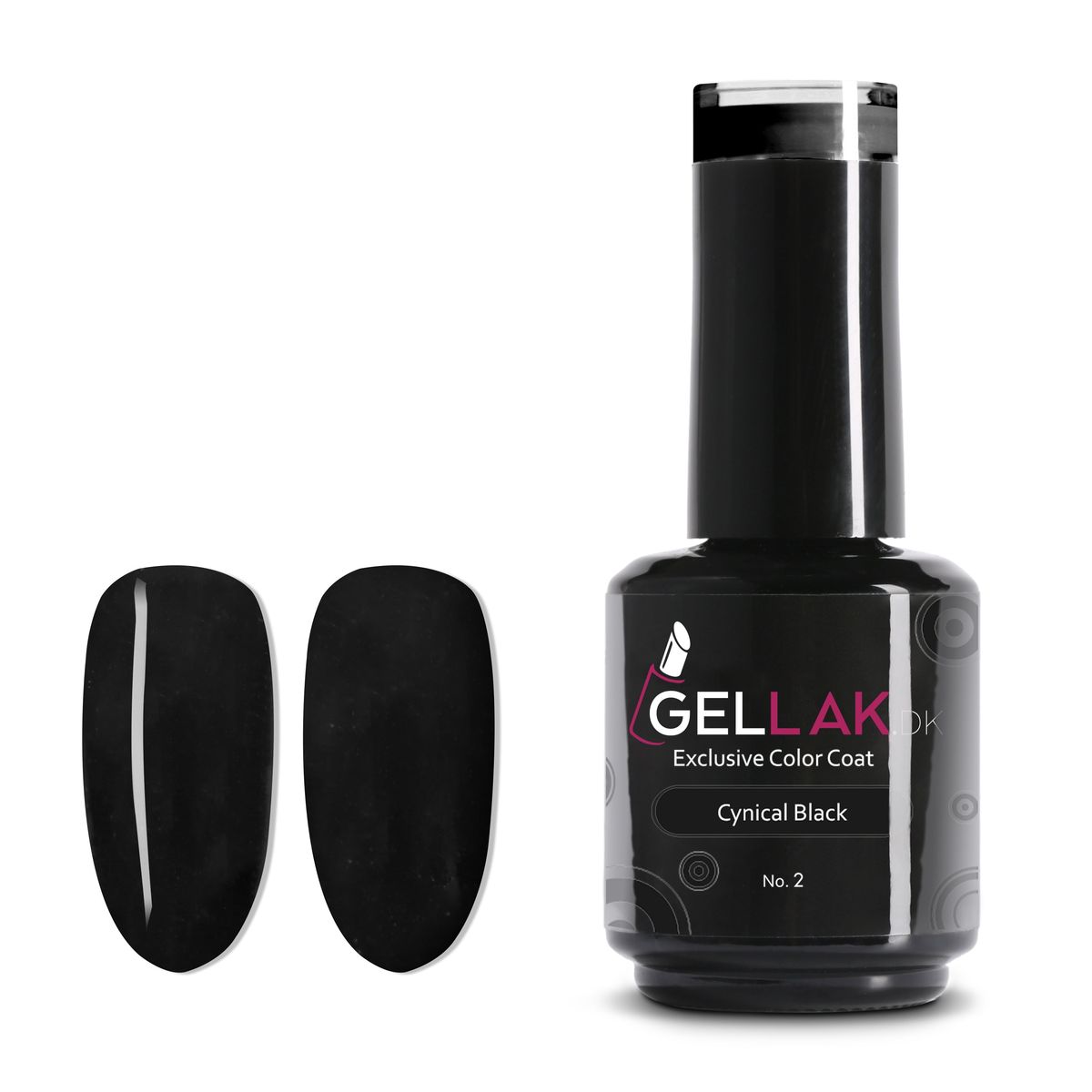 Gel Neglelak Sort | 15 ml | Cynical Black No. 2 | Gellak.dk