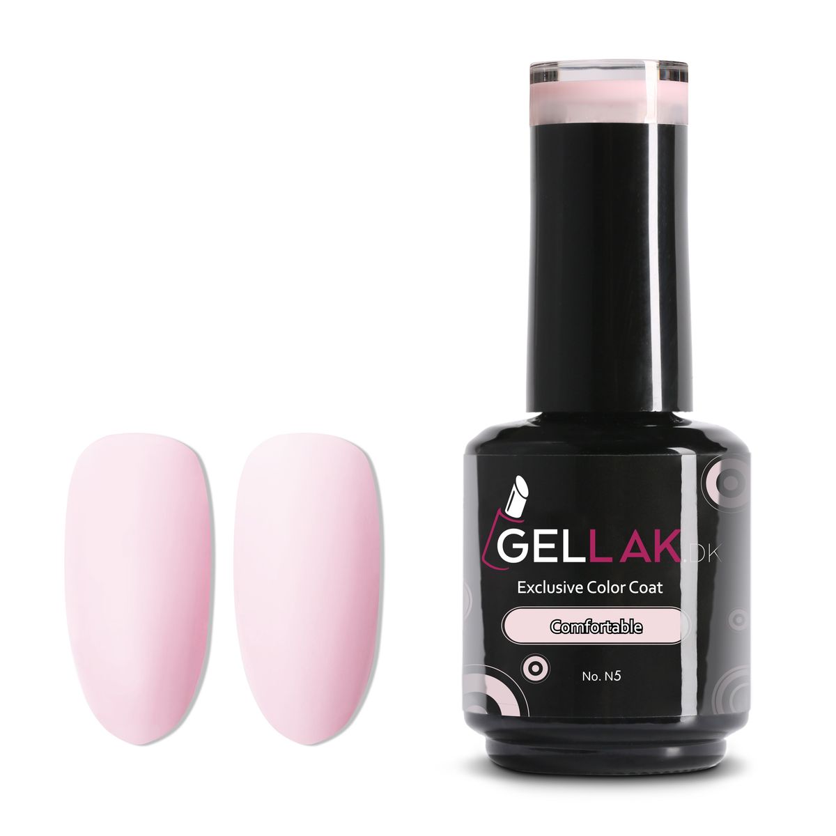 Gel Neglelak Transparent Lyserød | 15 ml | Comfortable No. N5