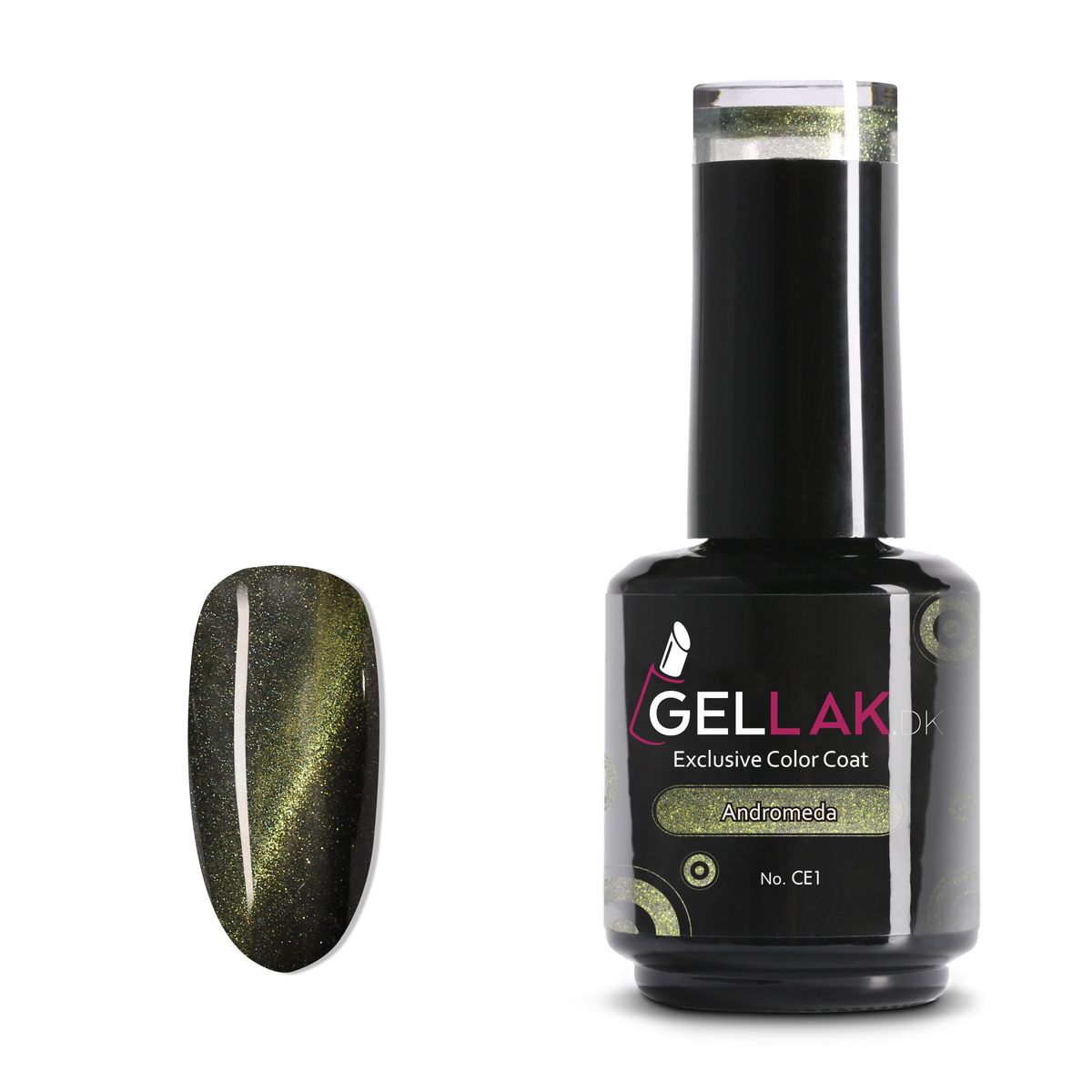 Gel Neglelak Cat Eye Grøn | 15 ml | Andromeda No. CE1 | Gellak.dk