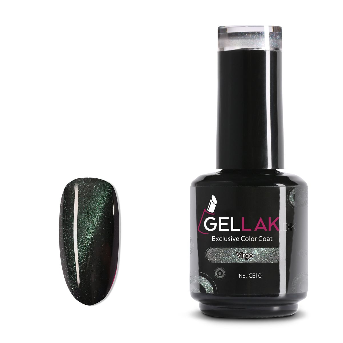 Gel Neglelak Cat Eye Grøn | 15 ml | Virgo No. CE10 | Gellak.dk