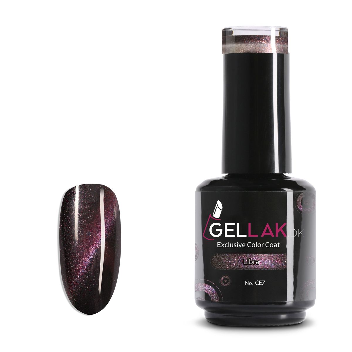 Gel Neglelak Cat Eye Lilla | 15 ml | Libra No. CE7 | Gellak.dk