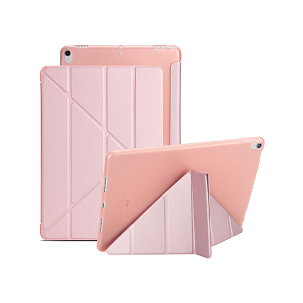 iPad 10.9" 2022 (10th gen) - Orgami Trifold Læder Cover M. Stander - Pink