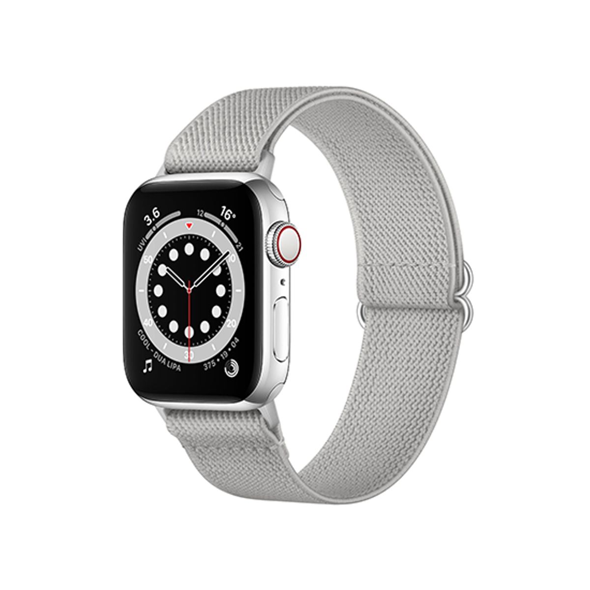 Apple Watch (42/44/SE/45/46/49mm) - Polyester Nylon Rem Armbånd - Sølv