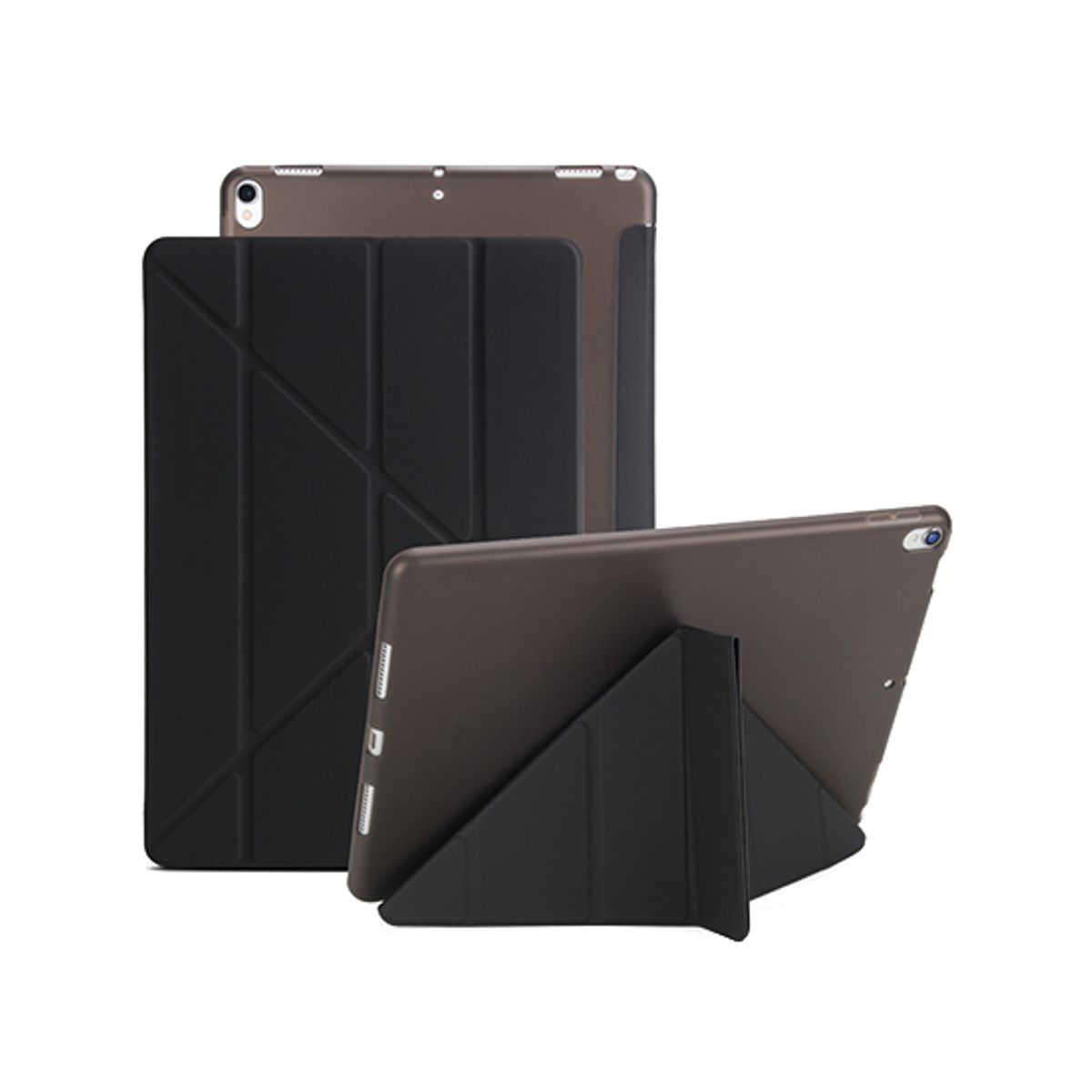 iPad Air 4/5 (2020/2022) - Orgami Trifold Læder Cover M. Stander - Sort