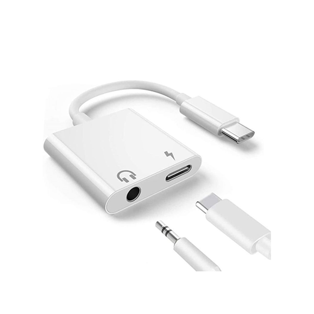 USB-C til 3.5mm Mini-jack Stik Hun / USB-C - Adapter - Hvid