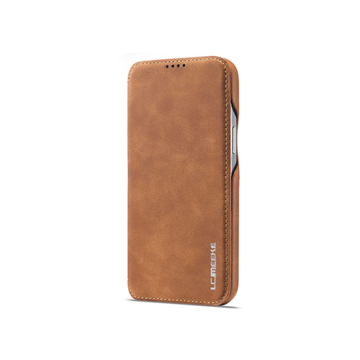 iPhone 12 Pro - LC.IMEEKE&trade; Læder Flip Cover M. Kortholder - Brun