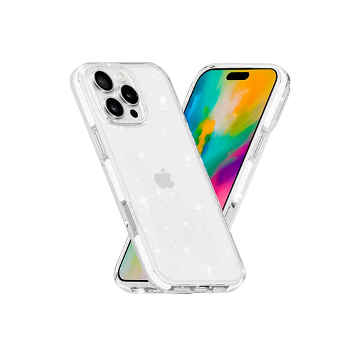 iPhone 16 Pro - DeLX&trade; Glitter Silikone Cover - Sølv