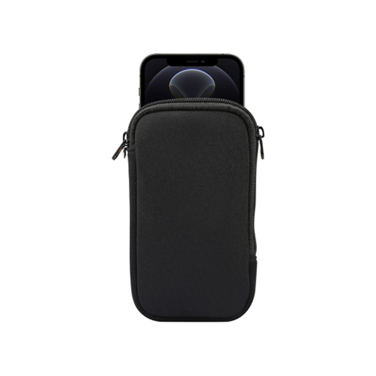 iPhone 15 Pro - Simple Nylon Sleeve Etui M. Lynlås - Jet Black