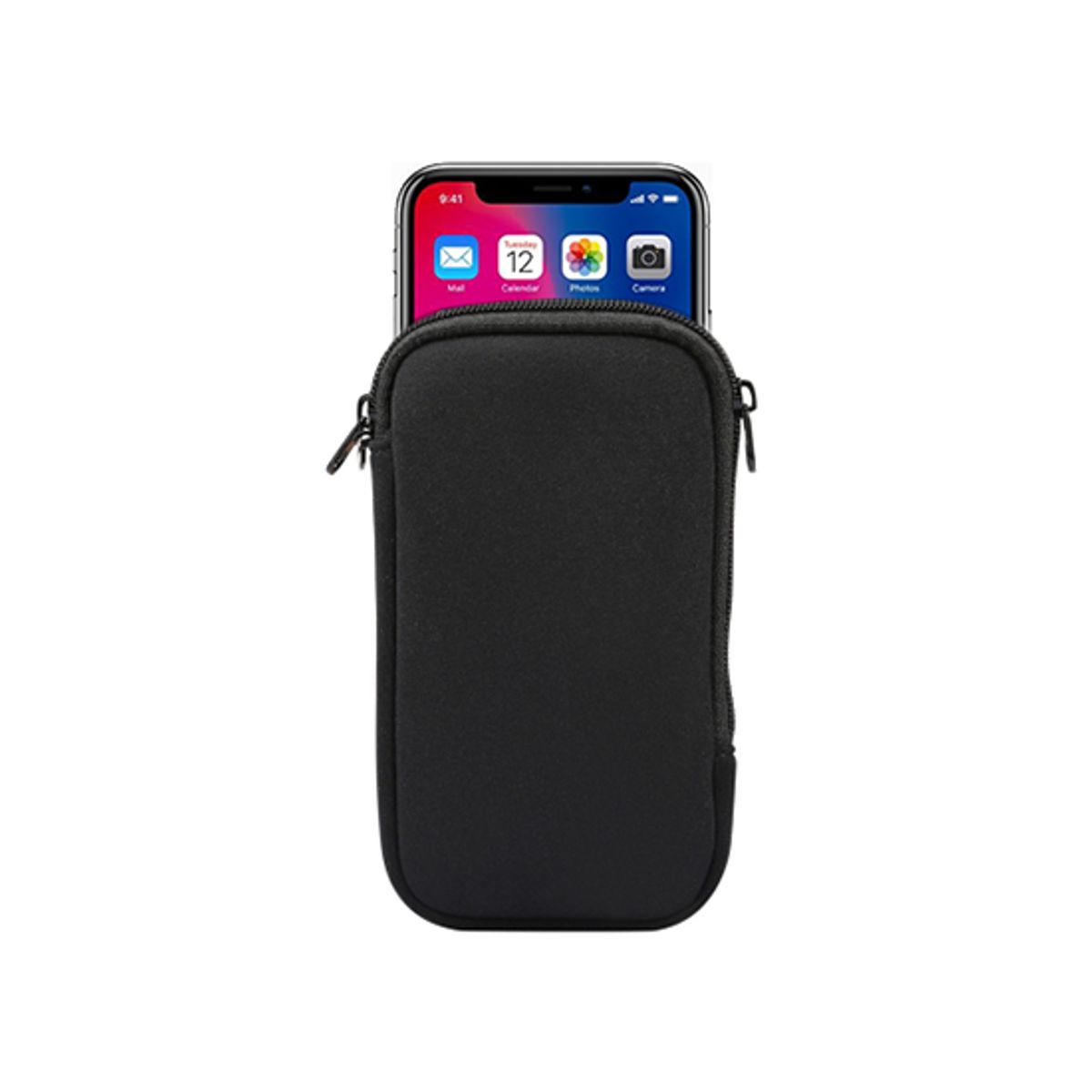 Samsung Galaxy S24 Plus - Simple Nylon Sleeve Etui M. Lynlås - Jet Black