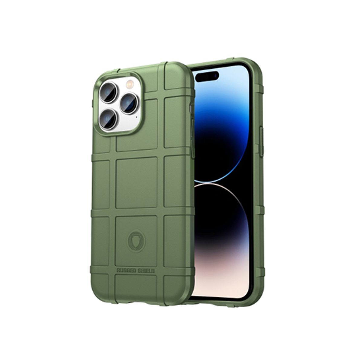 iPhone 15 Pro - RUGGED SHIELD&trade; Stødsikkert Håndværker Cover - Grøn