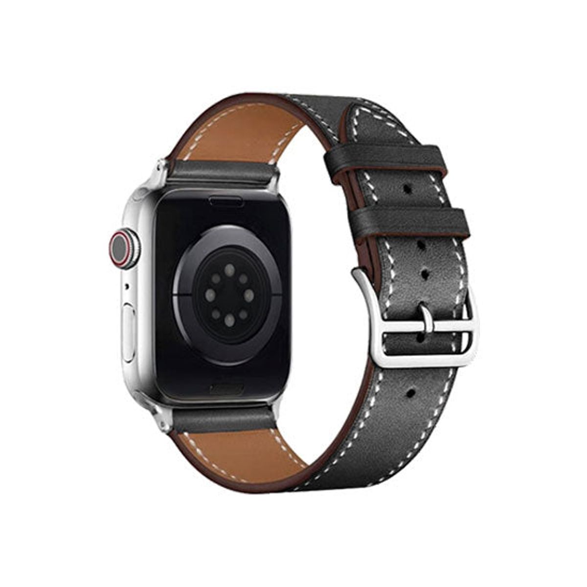 Apple Watch (42/44/SE/45/46/49mm) - IMAK&trade; Exhil Læder Rem - Sort