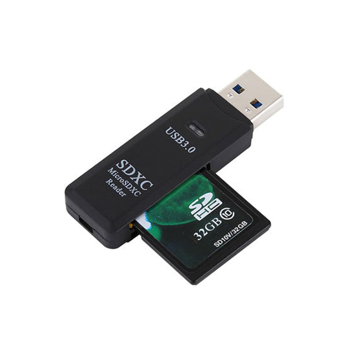 USB-A Til SD / TF Kortlæser - Sort