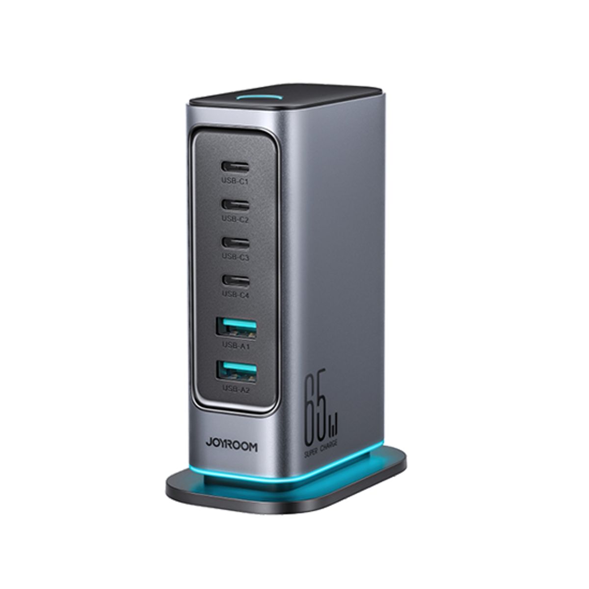 JOYROOM&trade; 6 Ports Strøm Station - 65W - Sort