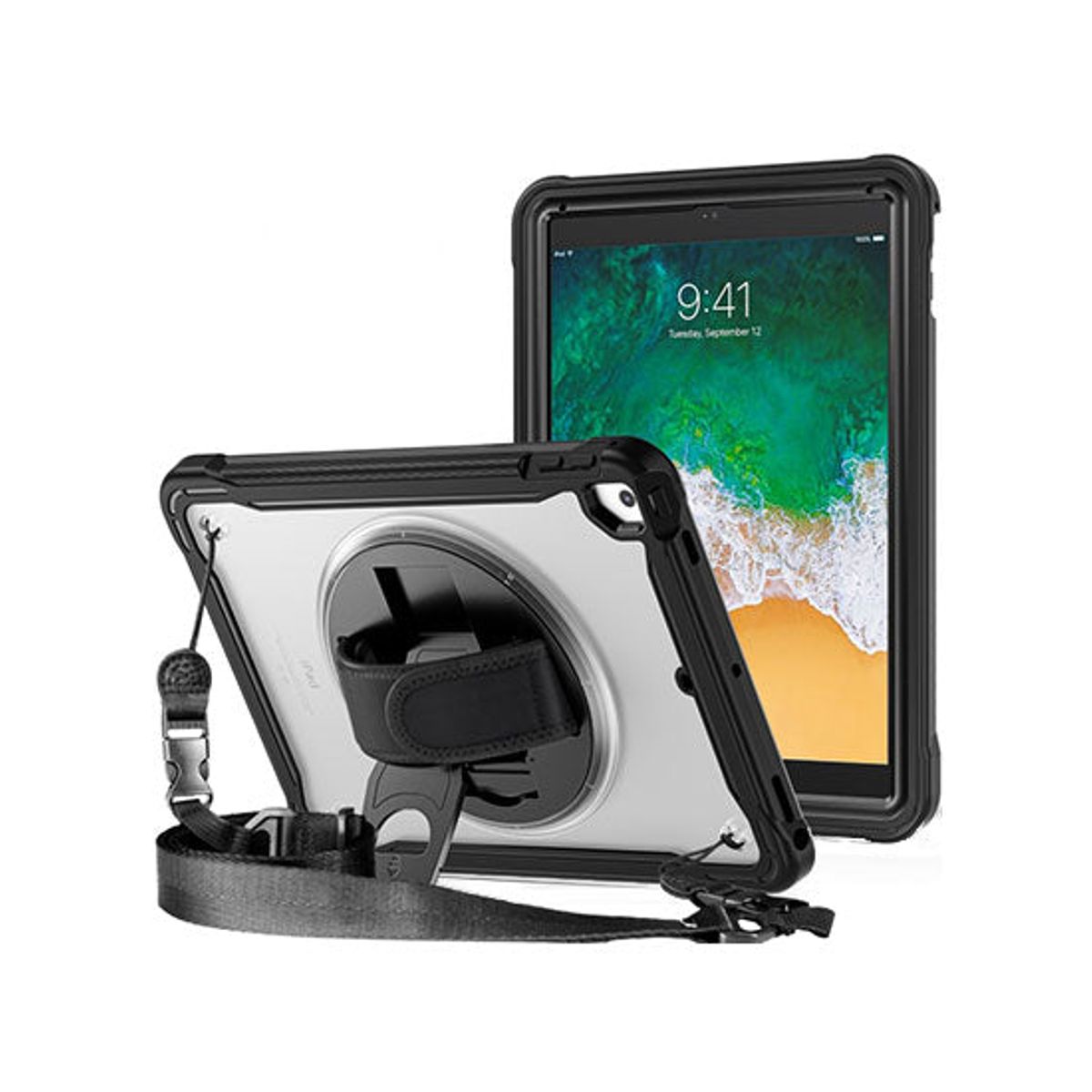 iPad 5 - 9.7" - 360° Heavy-Duty Håndværker Cover - Sort