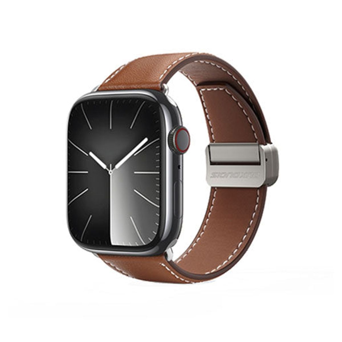 Apple Watch (42/44/SE/45/46/49mm) - DUX DUCIS® M-Buckle Ægte Læder Rem - Brun