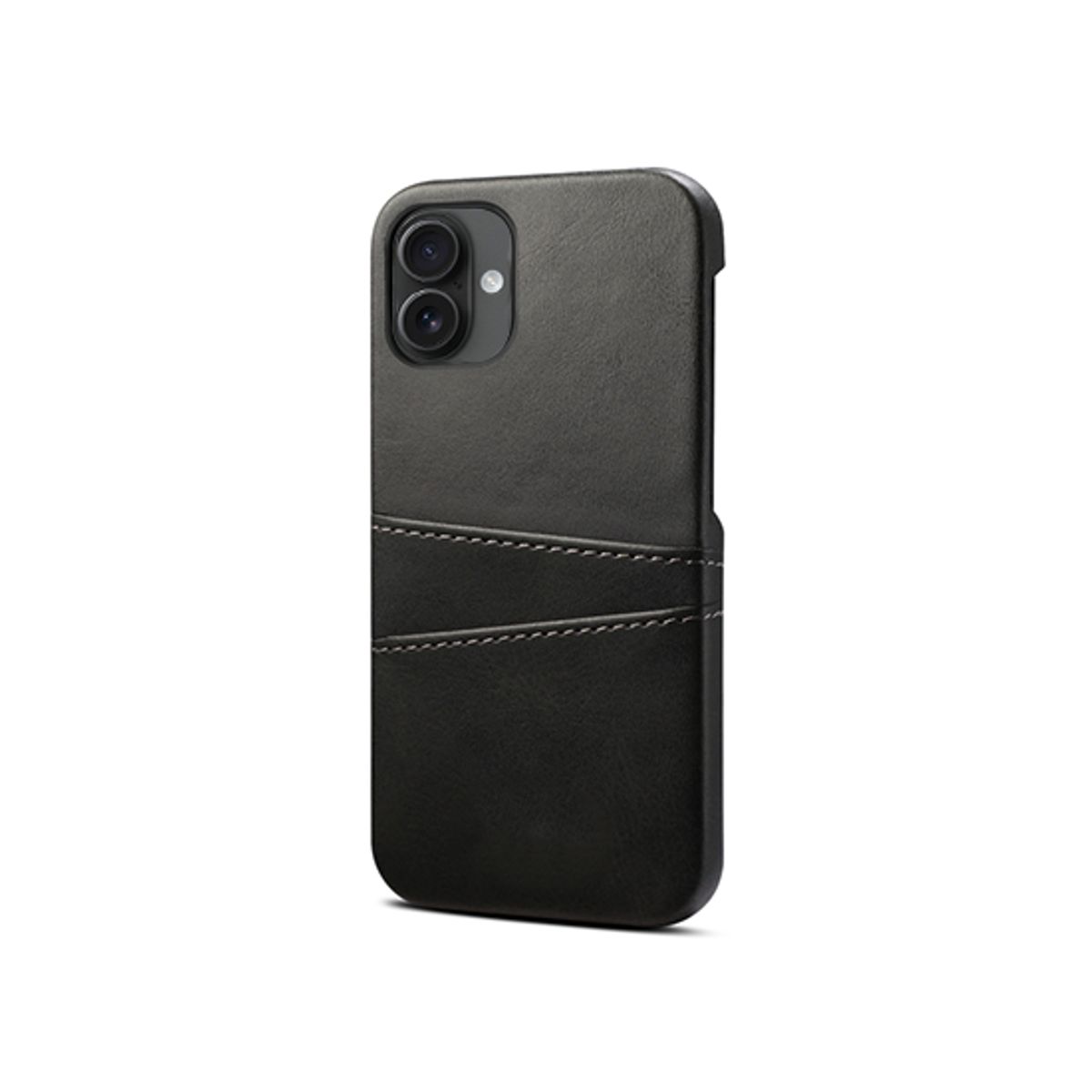 iPhone 16 Plus - NX Design Læder Cover M. Kortholder - Sort