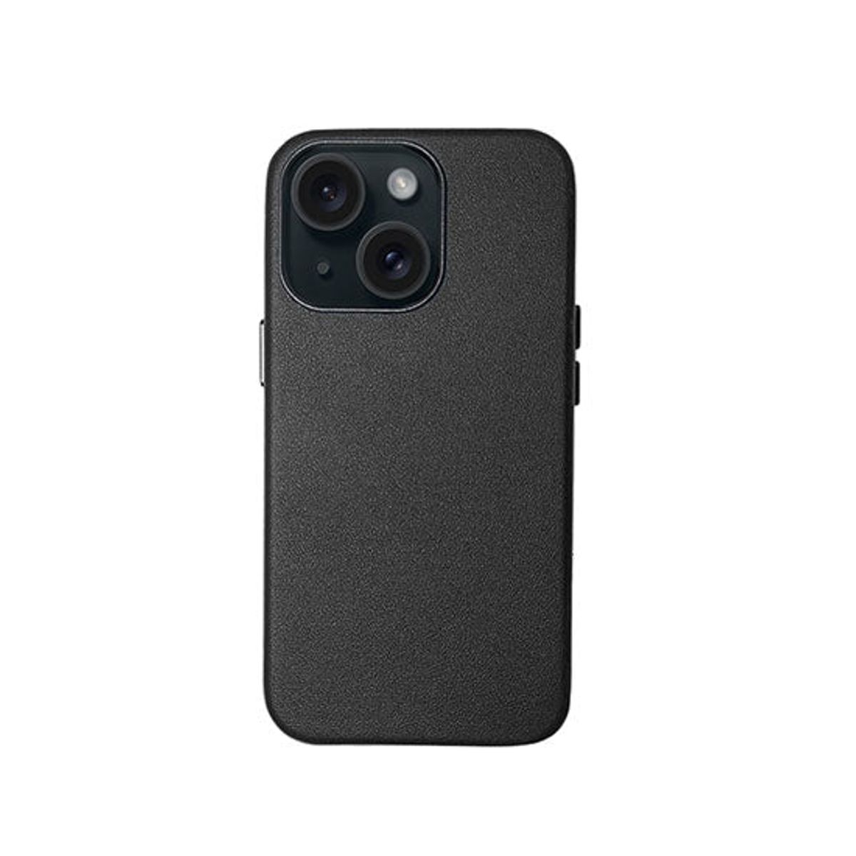 iPhone 15 Plus - DELUXE&trade; Grain Læder Bagside Cover - Sort