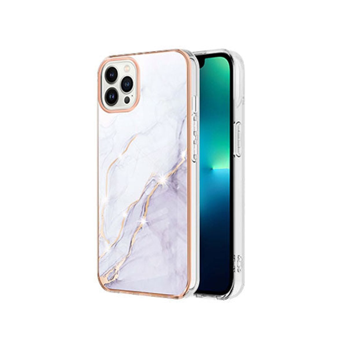 iPhone 15 Pro - Deluxe&trade; Marble Silikone Cover - Hvid