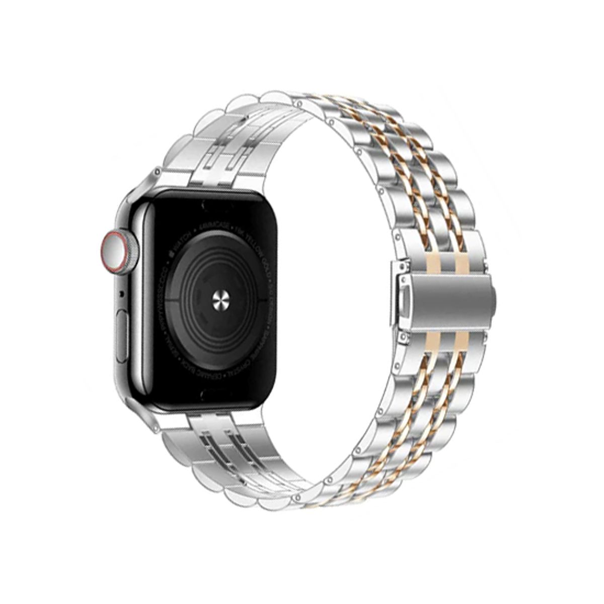 Apple Watch (42/44/SE/45/46/49mm) - Butterfly Stål Urlænke - Sølv/Rose