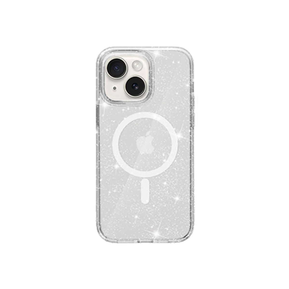 iPhone 15 Plus - DeLX&trade; Glitter Silikone Cover M. MagSafe- Sølv