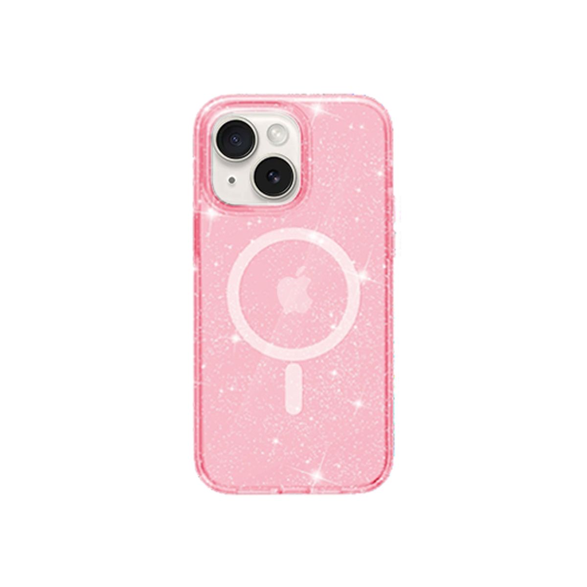 iPhone 15 - DeLX&trade; Glitter Silikone Cover M. MagSafe - Pink