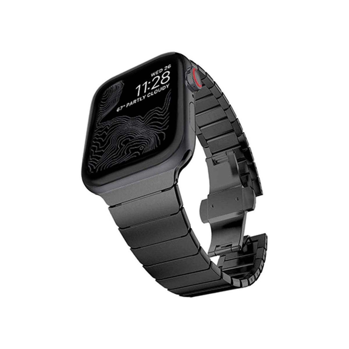 Apple Watch (42/44/SE/45/46/49mm) - NX-Tech&trade; Raptor Stål Rem - Sort