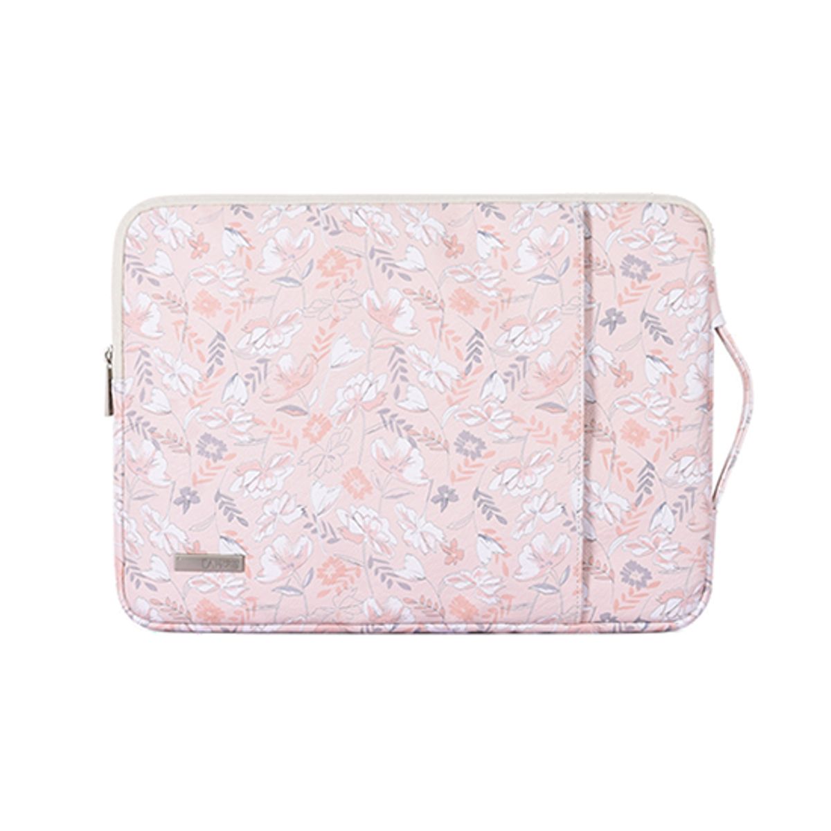 MacBook Air 11" - Rose Flowers Læder Sleeve m. hank - Pink