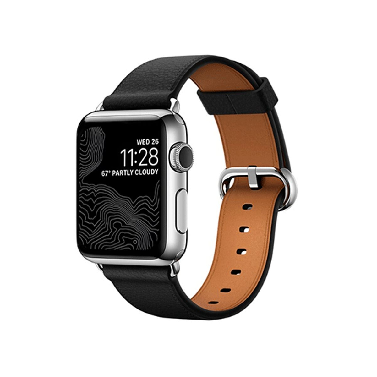 Apple Watch (38/40/SE/41/42mm) - Deluxe&trade; Classic Læder Rem - Black