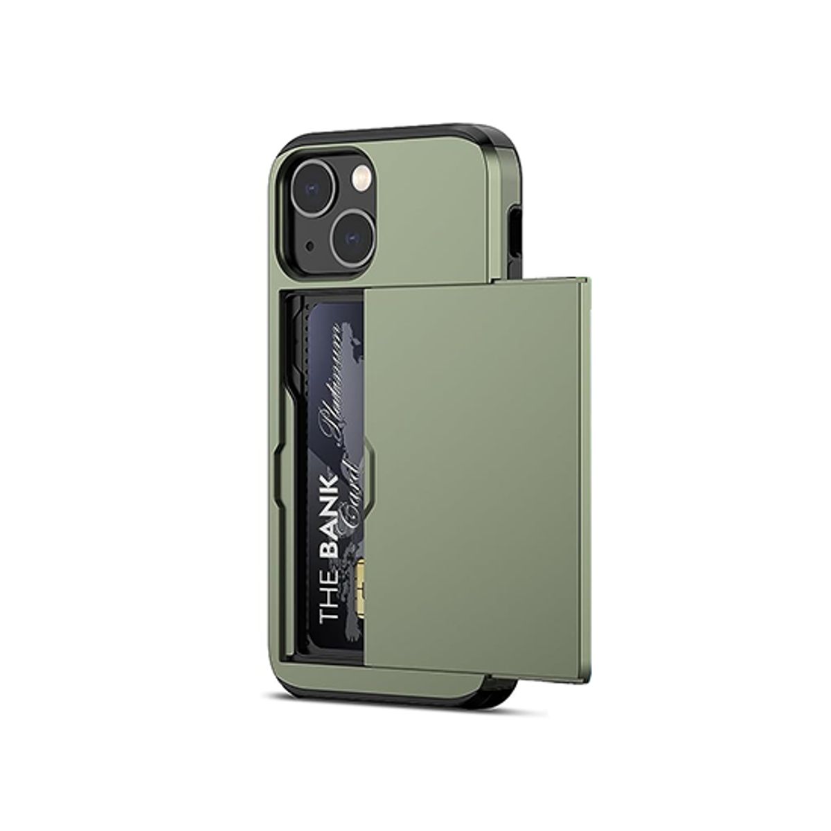 iPhone 15 Plus - Deluxe&trade; Håndværker Cover M. Kortholder - Army