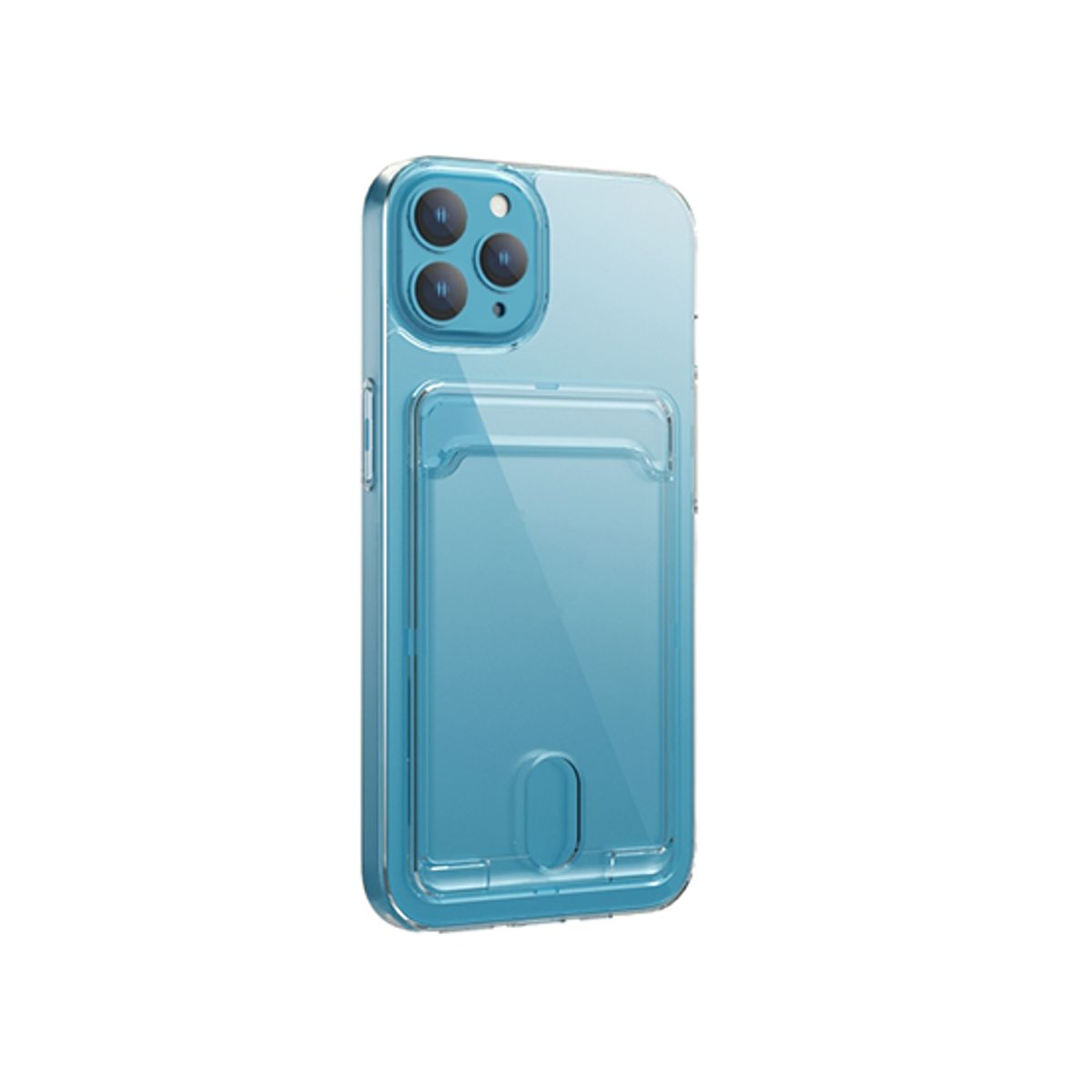 iPhone 15 Pro - DeLX&trade; Silikone Cover Med Kortholder - Gennemsigtig