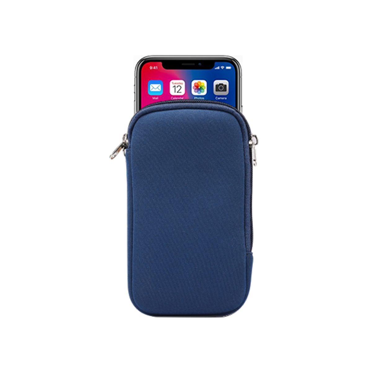 Samsung Galaxy S24 - Simple Nylon Sleeve Etui M. Lynlås - Navy / Blå