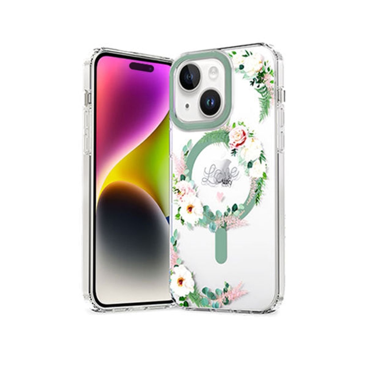 iPhone 15 Plus - LUX&trade; MagSafe Silikone Cover - Floral