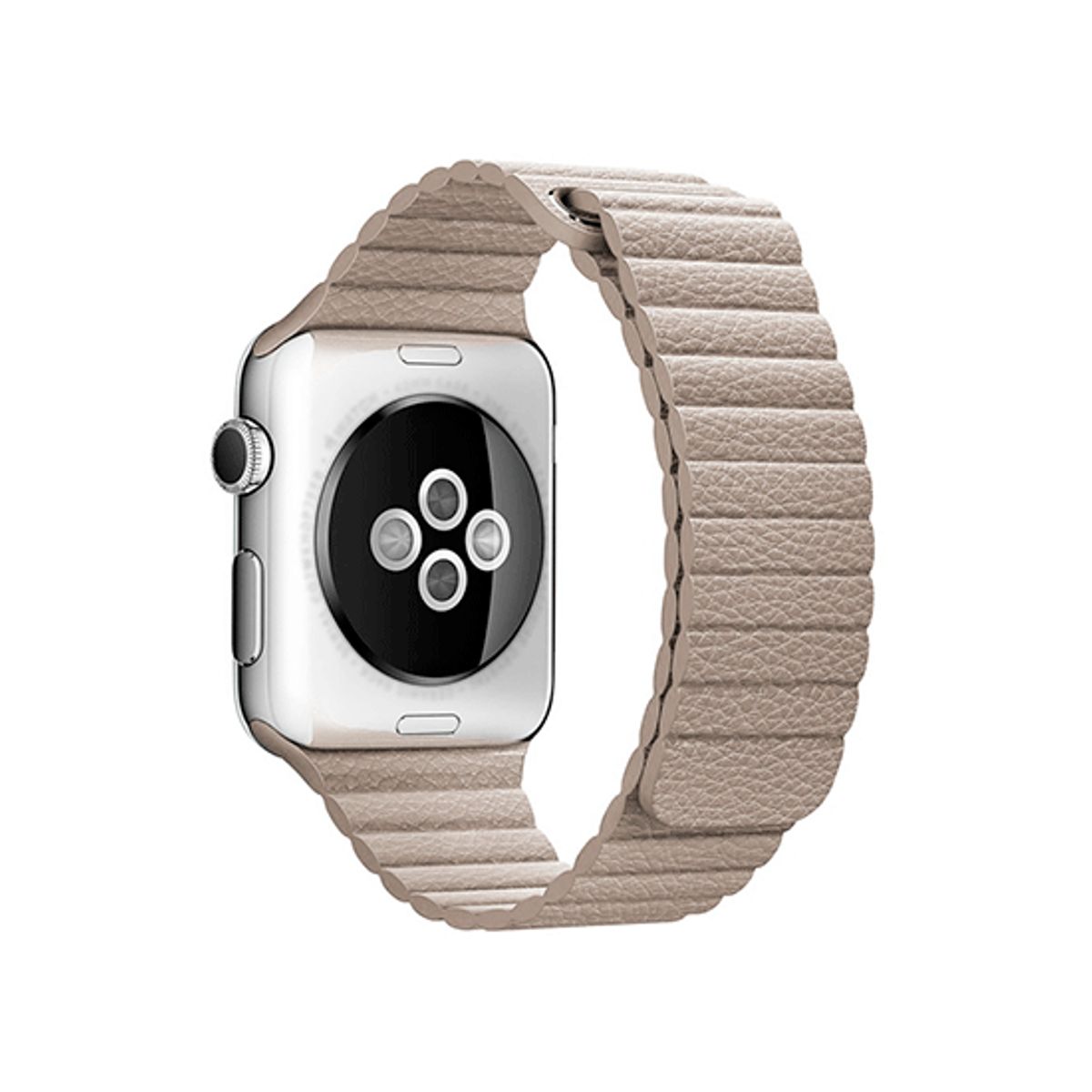 Apple Watch (42/44/SE/45/46/49mm) - Valence&trade; Loop Læder Rem - Beige