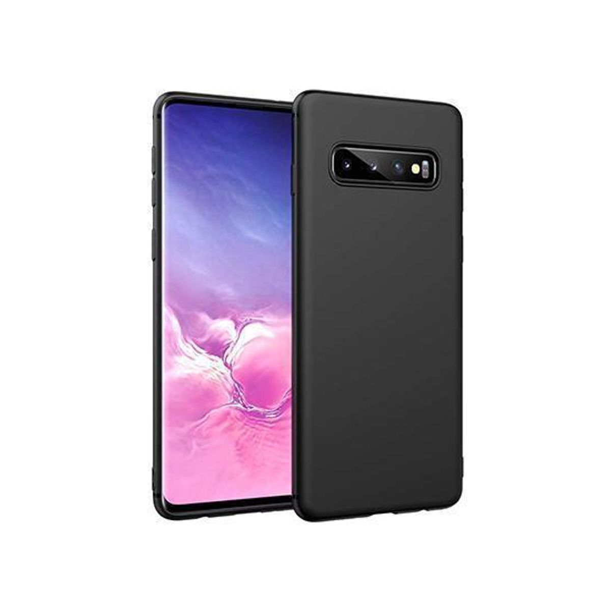 Samsung Galaxy S10+ (Plus) - Novo Frosted Matte Slim Silikone Cover - Sort