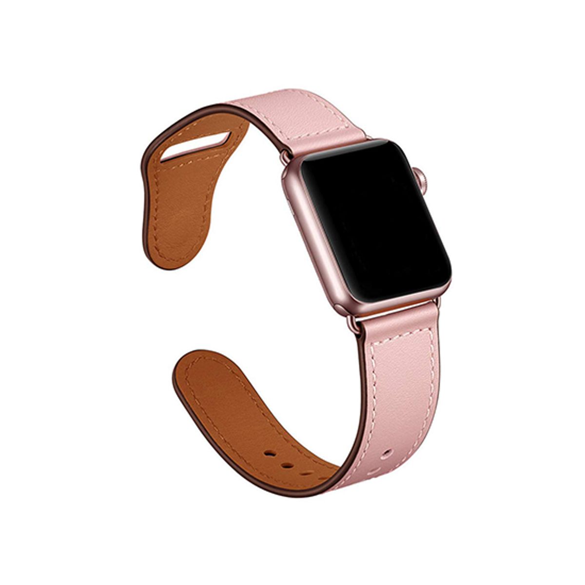 Apple Watch (38/40/SE/41/42mm) - FINESSE Ægte Læder Rem - Rose