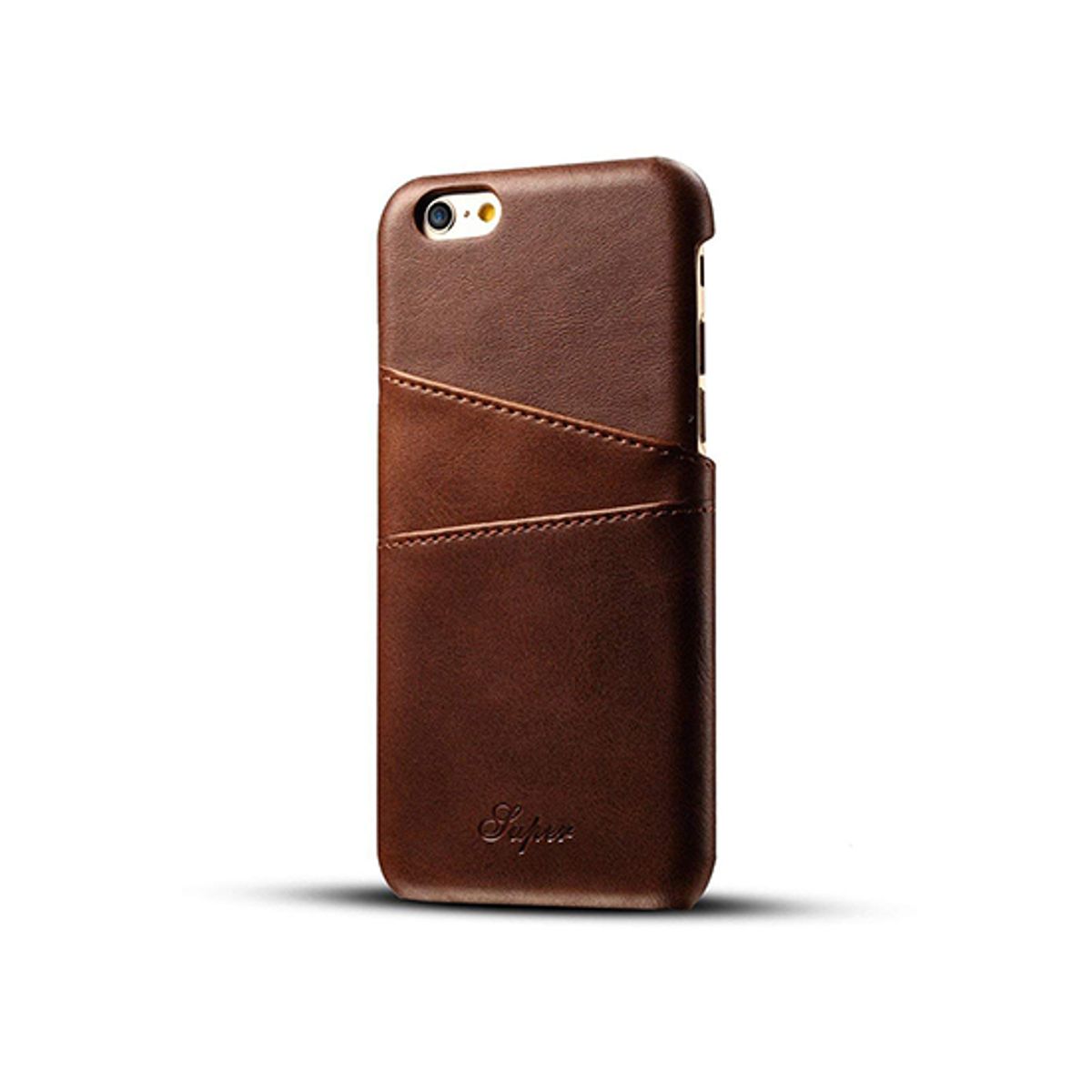 iPhone 6/6s - NX Design Læder Cover M. Kortholder - Brun