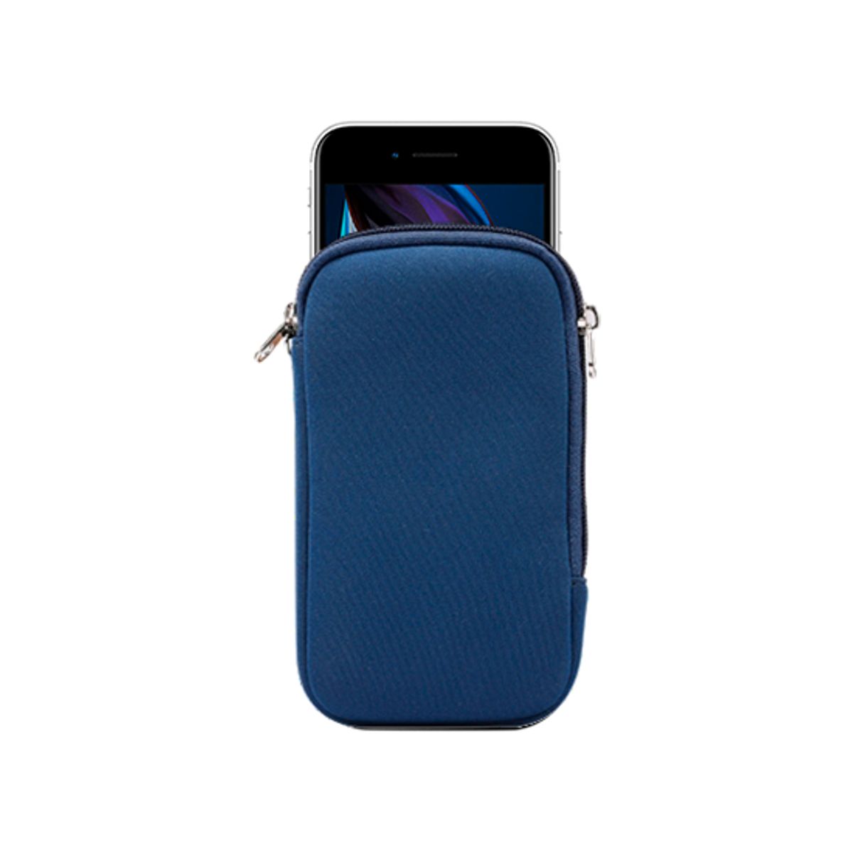 iPhone 7/8 Plus - Simple Nylon Sleeve Etui M. Lynlås - Navy / Blå