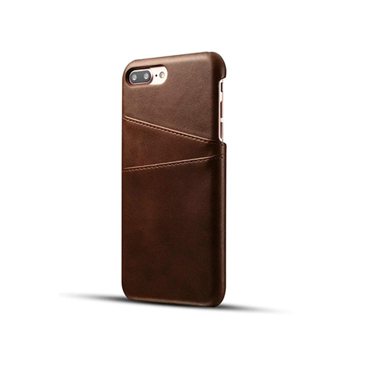 iPhone 7/8 Plus - NX Design Læder Bagcover Pung - Brun