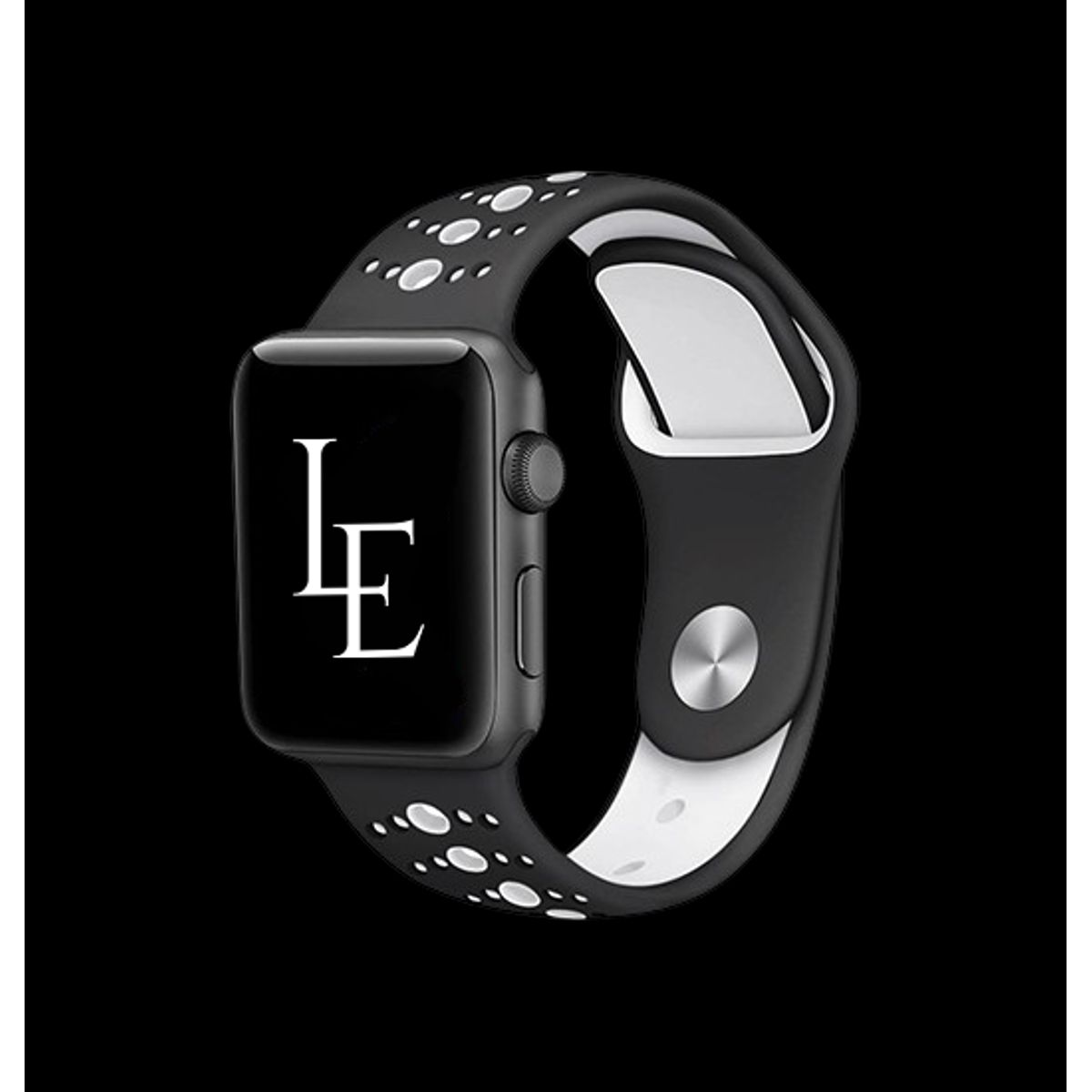 Apple Watch (42/44/SE/45/46/49mm) - L'Empiri&trade; Silikone Sportsrem - Sort/Hvid