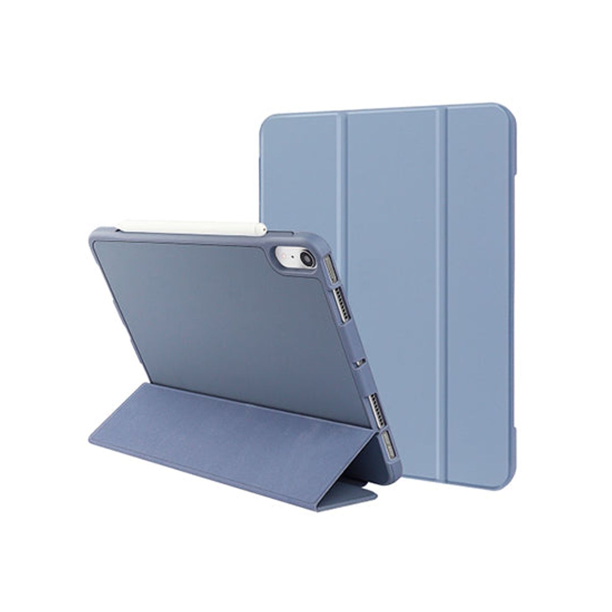 iPad Mini (2021/2024) - LUX&trade; Smart Trifold Silikone Cover - Navy/Lilla