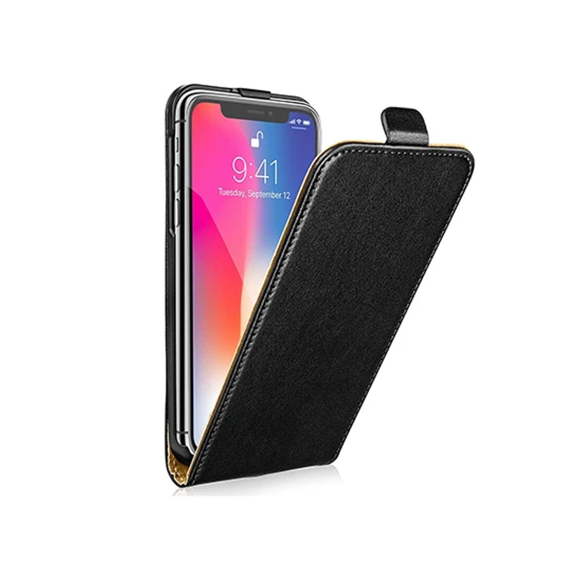 iPhone 11 Pro - Diary Vertikal Læder FlipCover Etui - Sort