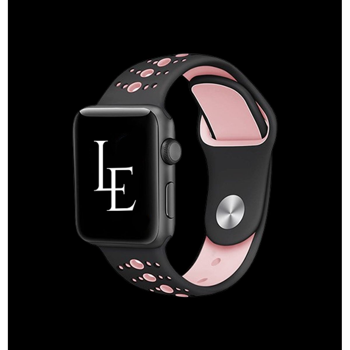 Apple Watch (38/40/SE/41/42mm) - L'Empiri&trade; Silikone Sportsrem - Sort/Pink