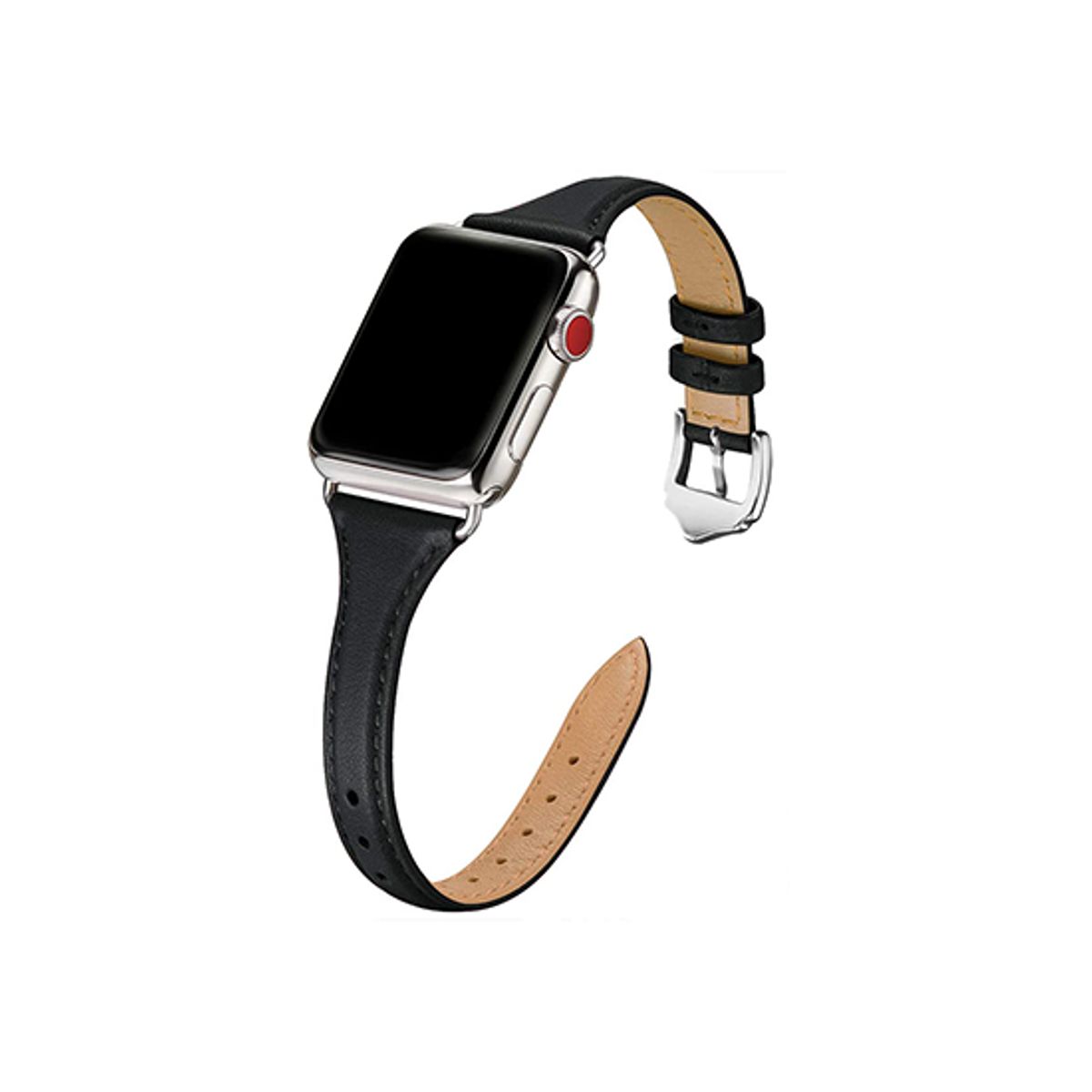 Apple Watch (42/44/SE/45/46/49mm) - Wonder&trade; Classic Læder Rem - Sort