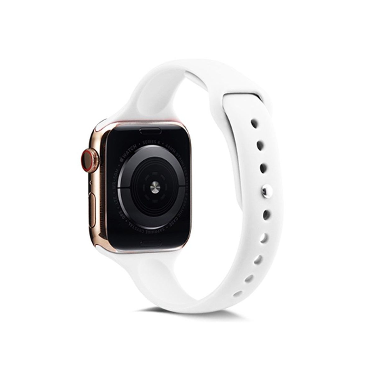 Apple Watch (42/44/SE/45/46/49mm) - ICON&trade; Tynd Classic Silikone Rem - Hvid