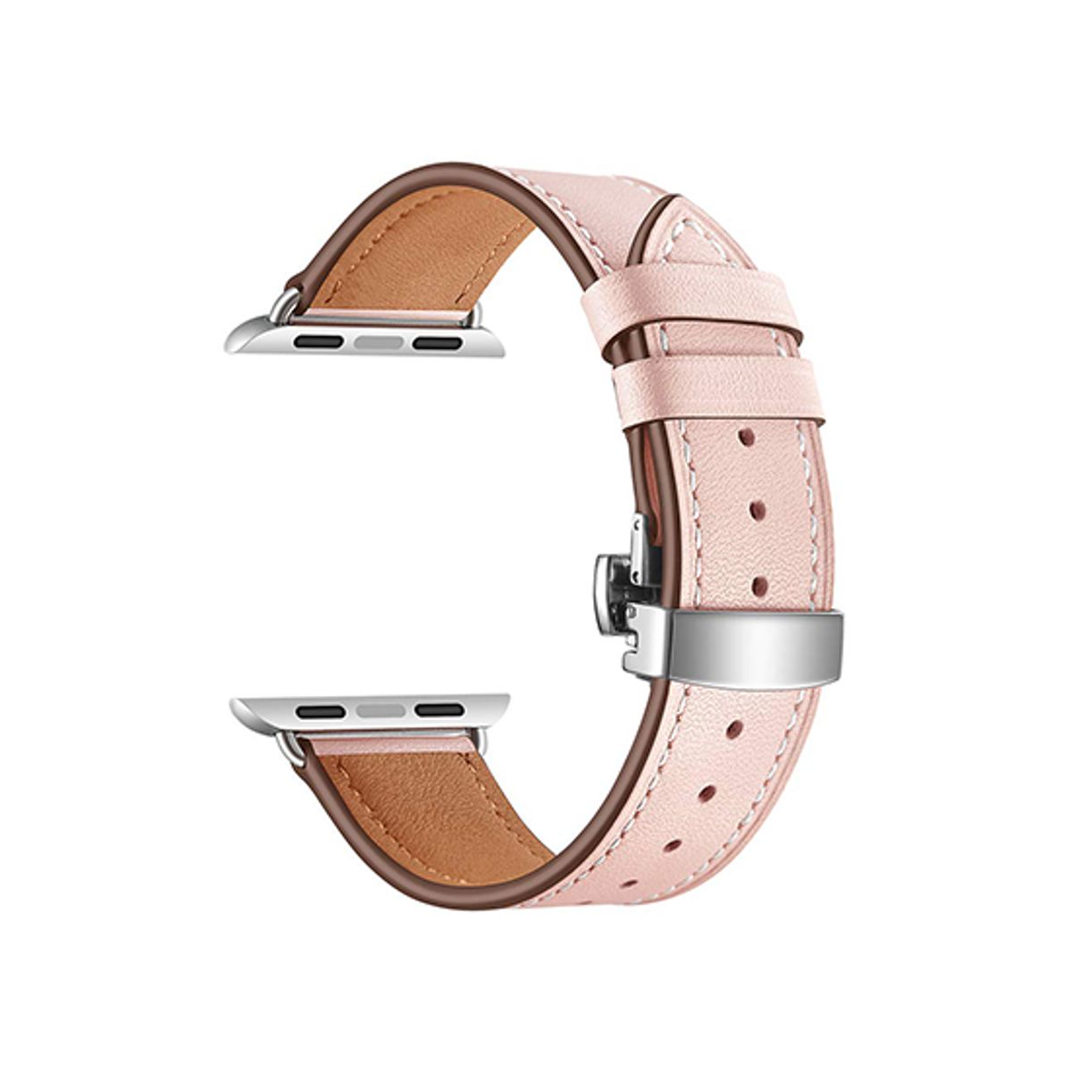 Apple Watch (38/40/SE/41/42mm) - BOX-W Kalveskinds Læder Rem - Rose