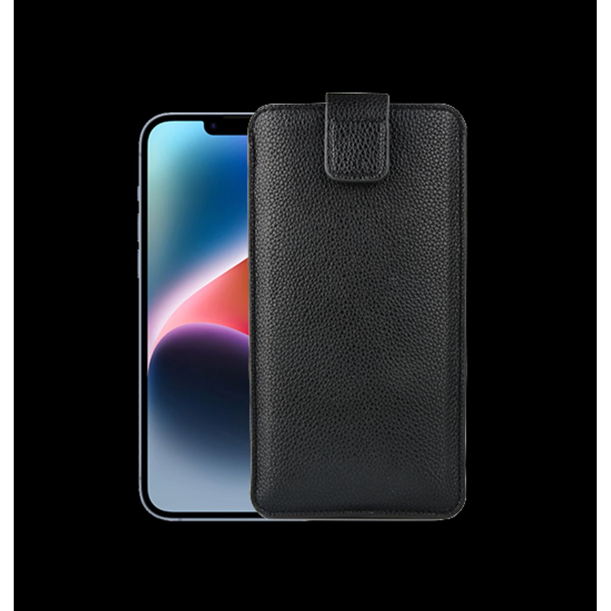 iPhone 14 Plus - Verona Læder Sleeve M. Lukning - Black Onyx