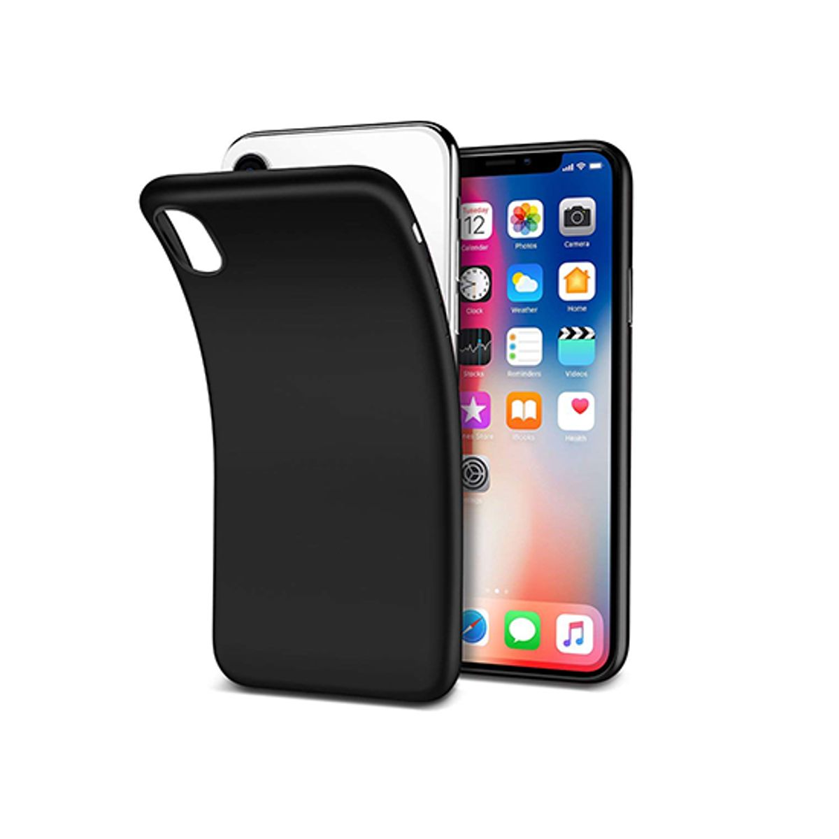 iPhone XS Max - PRO+ Design Mat Slim Silikone Cover - Sort