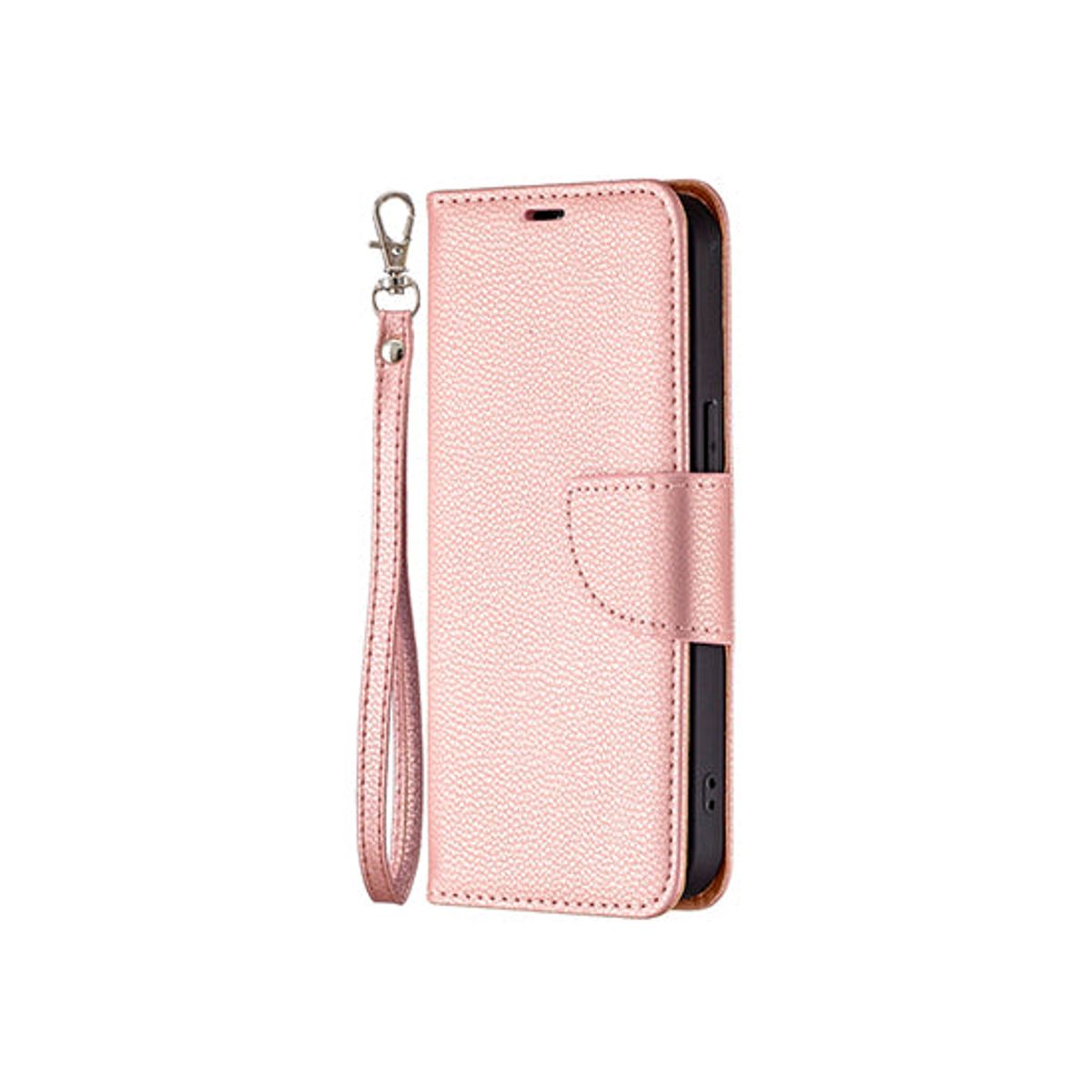 iPhone 13 - Aphrodite Læder Etui M. Kickstand - Rosegold/Lyserød