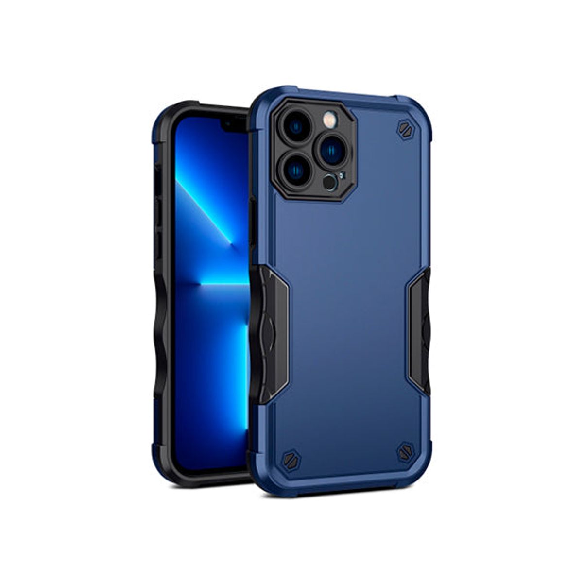 iPhone 13 Pro - REALIKE&trade; Pro Stødsikkert Håndværker Cover - Navy/Blå