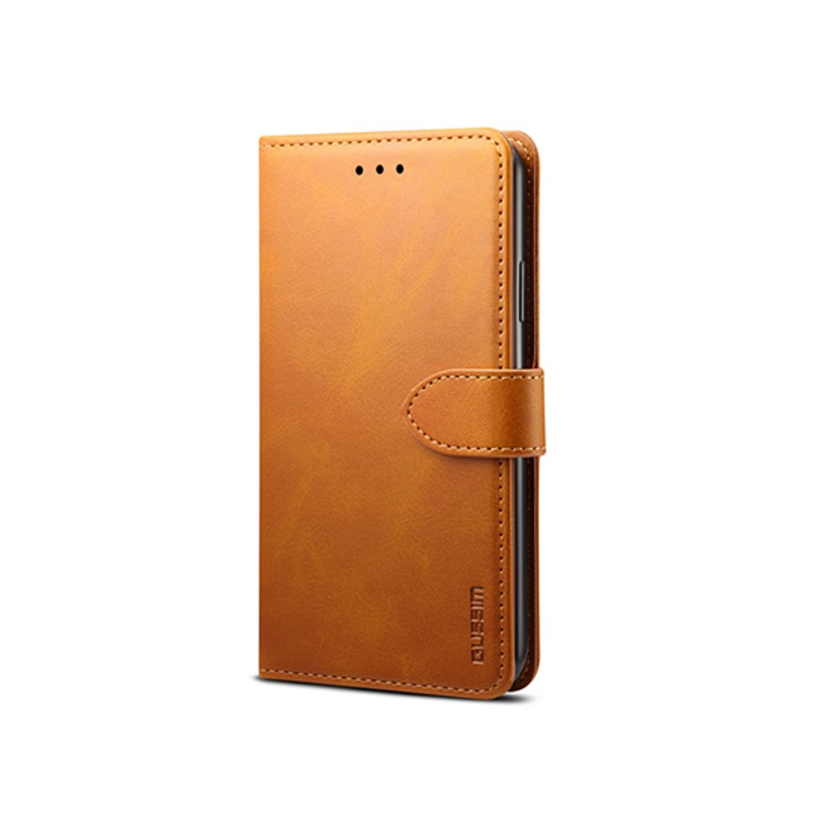 iPhone XS Max - GUSSIM&trade; Læder Cover / Etui M. Kortholder - Lysebrun